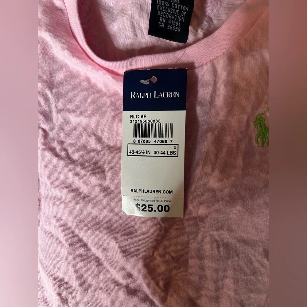 Size 5 Ralph Lauren Pink Kids Sleeveless Top NWT